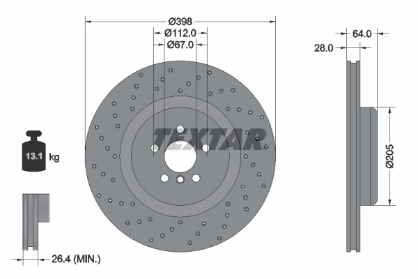 Диск тормозной задний левый 34206896221 BMW