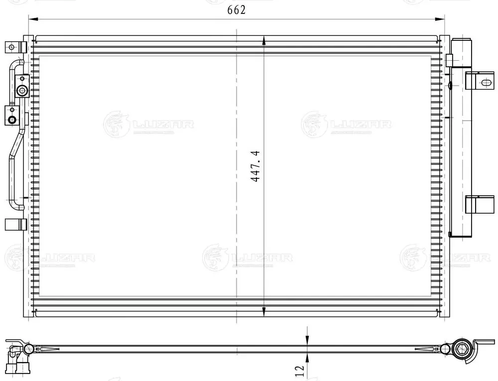 Радиатор кондиционера (конденсер) 301000058AA Chery/Arrizo 8