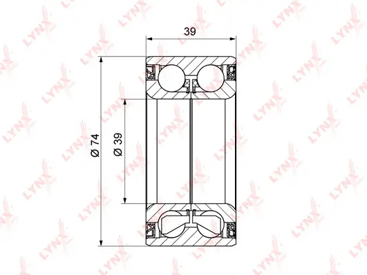 Подшипник ступицы комплект WB-1246 CHEVROLET /LACETTI/REZZO (39x74x39)